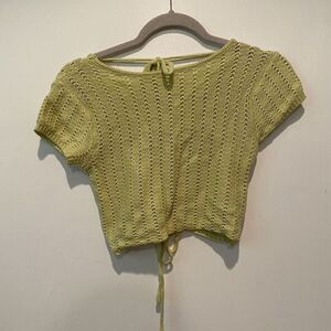 Le Lis Green Crocheted‎ Crop Top Size Small S